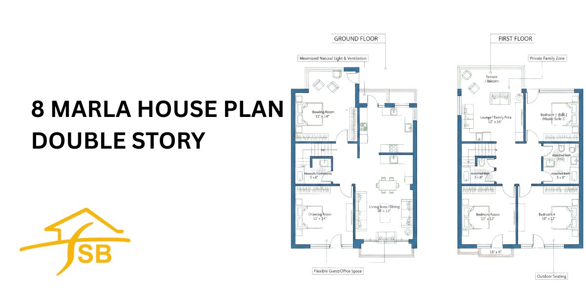 8 Marla House Plan Double Story